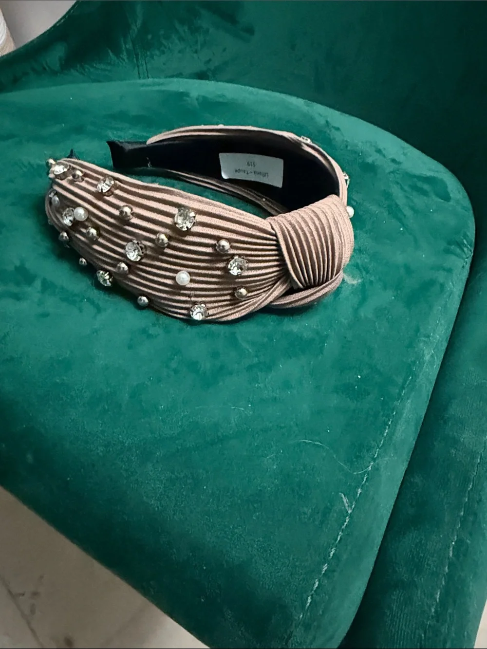 Embellished Padded Headband - Neutral - NEVER WORN